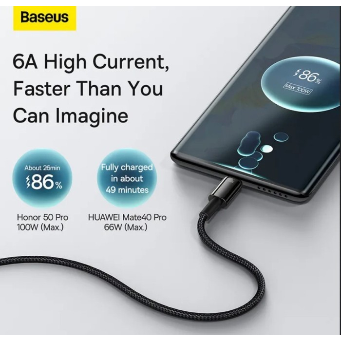 Baseus Tungsten Fast Charging Data Cable USB to C 100W 2m / 1m - CAWJ00