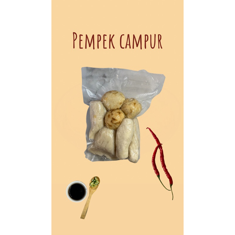 

Pempek Paket Kecil isi 10pcs Mix (adaan, kulit, telor, lenjer)