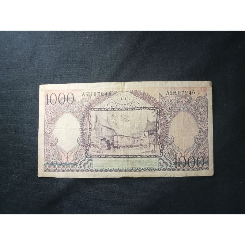 1000 rupiah seri pekerja 1958 prefik ASH07246