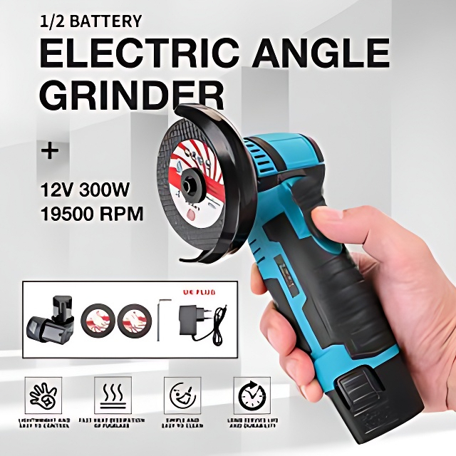 Mesin Gerinda Tangan Angle Grinder 12V Elektrik Portable 12v Multifungsi Untuk Potong / Poles Ubin Keramik / 19500RPM Angle Grinder Mesin Gerinda Tangan Listrik Angle Grinder/12V Mesin Gerinda Tangan Listrik Angle Grinder 19500RPM kecepatan tinggi Penggil