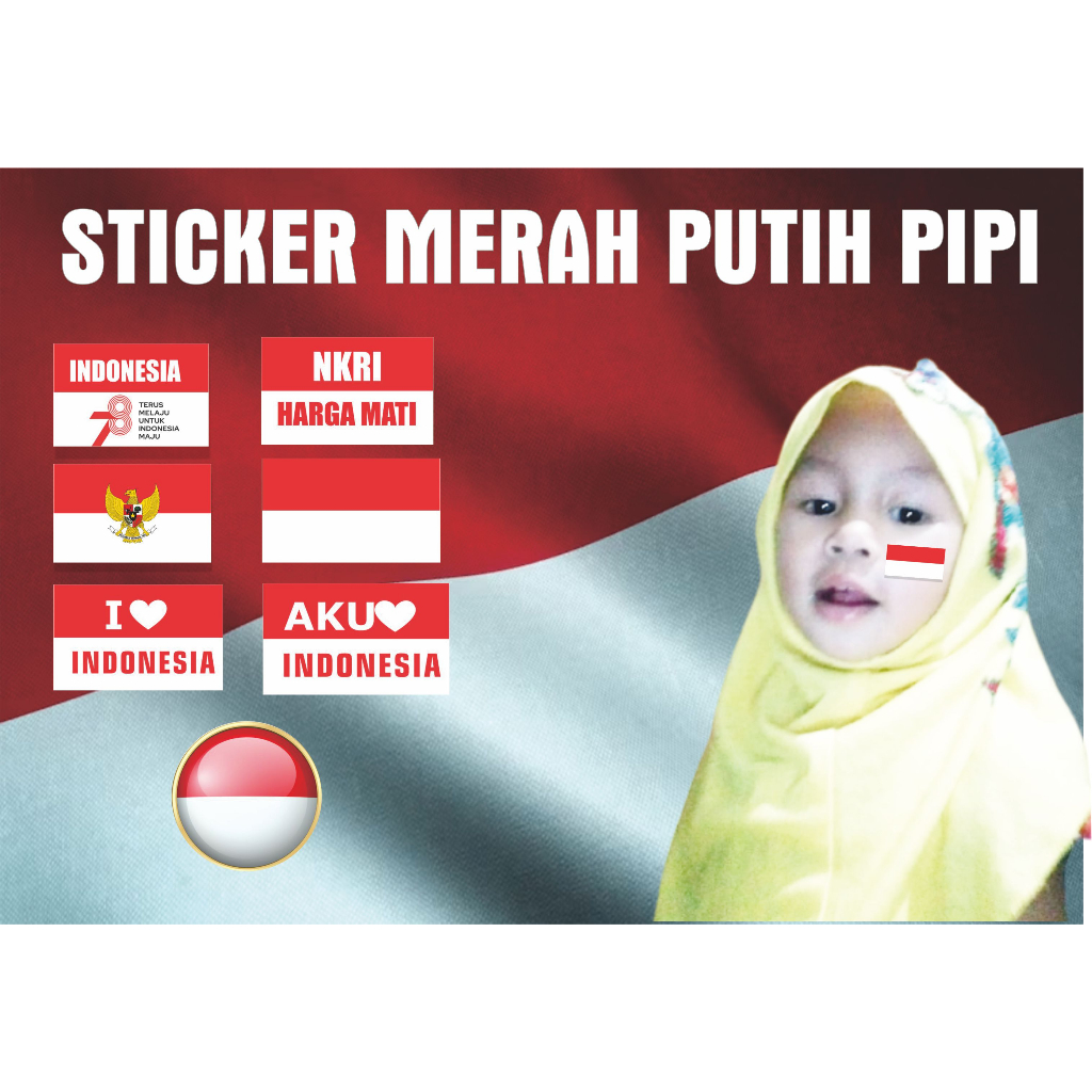 

stiker bendera indonesia merah putih satuan