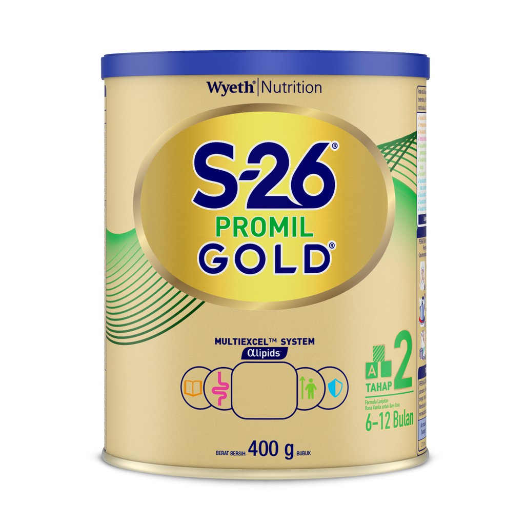 S26 promil gold tahap 2 400 gram | susu bubuk kaleng | susu formula