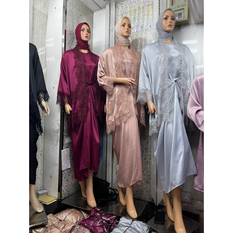 New setelan kaftan wanita bahan satin velvet renda premium // baju muslim wanita // setelan kondanga