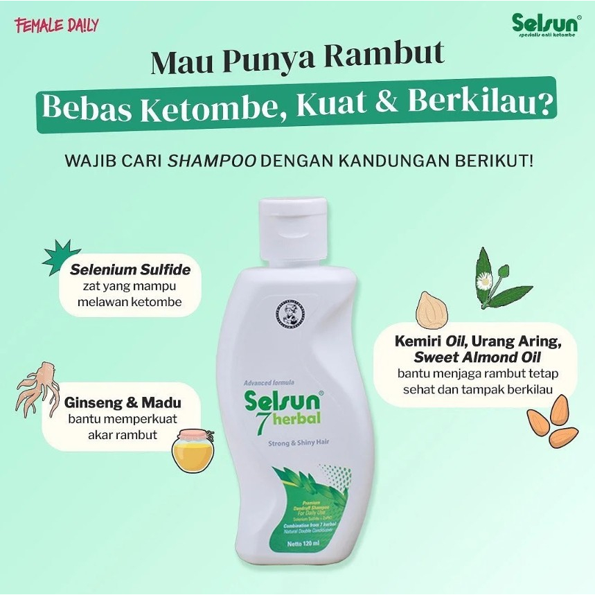 [BPOM] Shampoo Selsun 7 Herbal 120 ml / Shampo Selsun Seven Herbal 120 ml / Sampo / Anti Ketombe / MY MOM