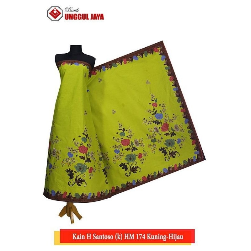 KAIN BATIK WARNA HIJAU LEMON LIME BATIK UNGGUL JAYA