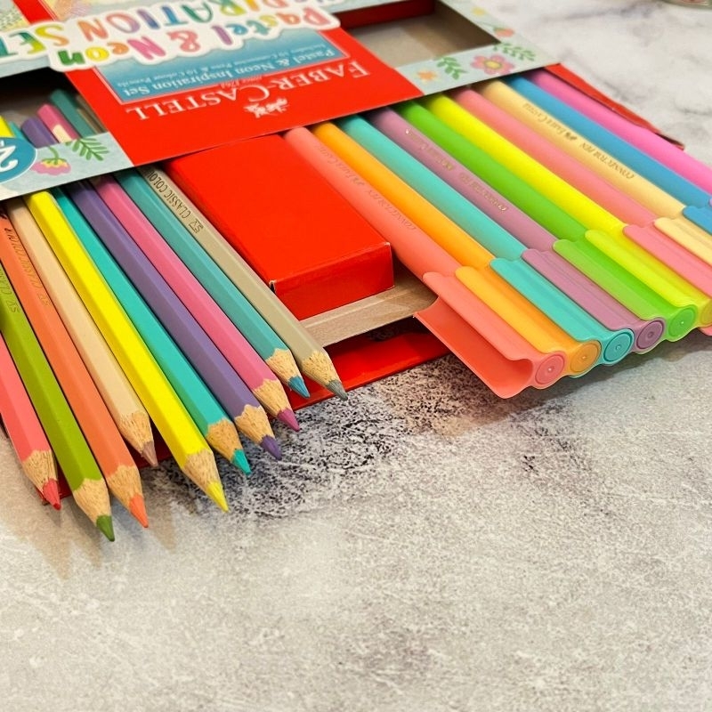 

Pulpen Pastel Neon Dan Pensil Warna Faber Castell Alat Mewarnai Anak Menggambar Kado Unik Termurah