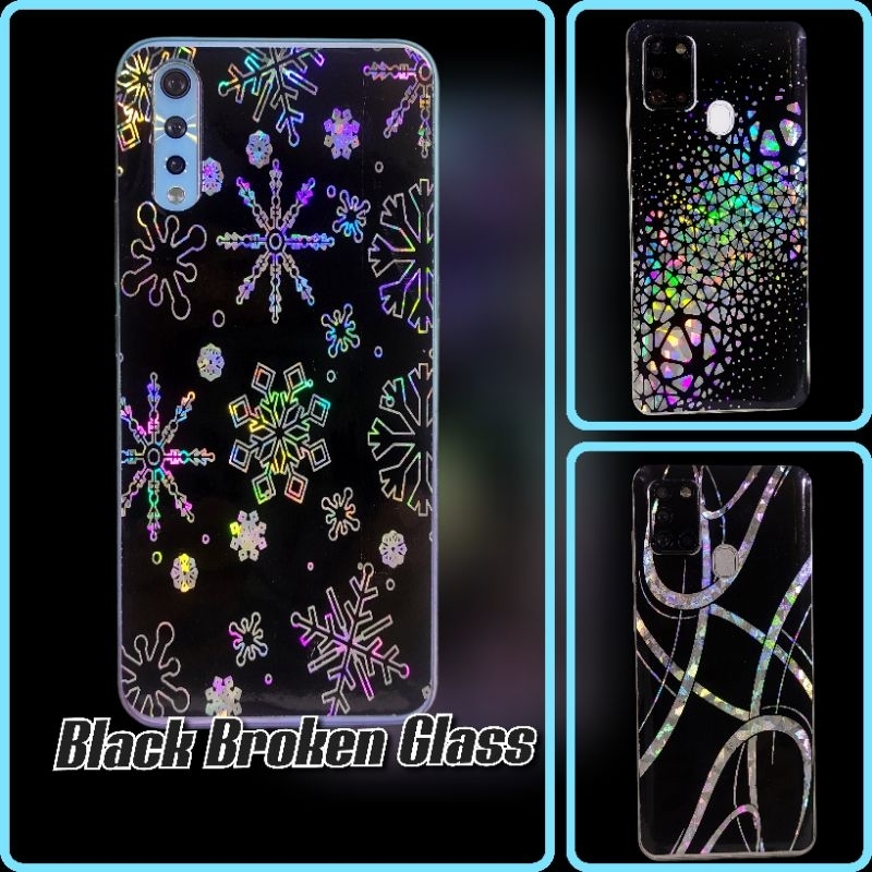 garskin hp + garskin camera Black broken glass