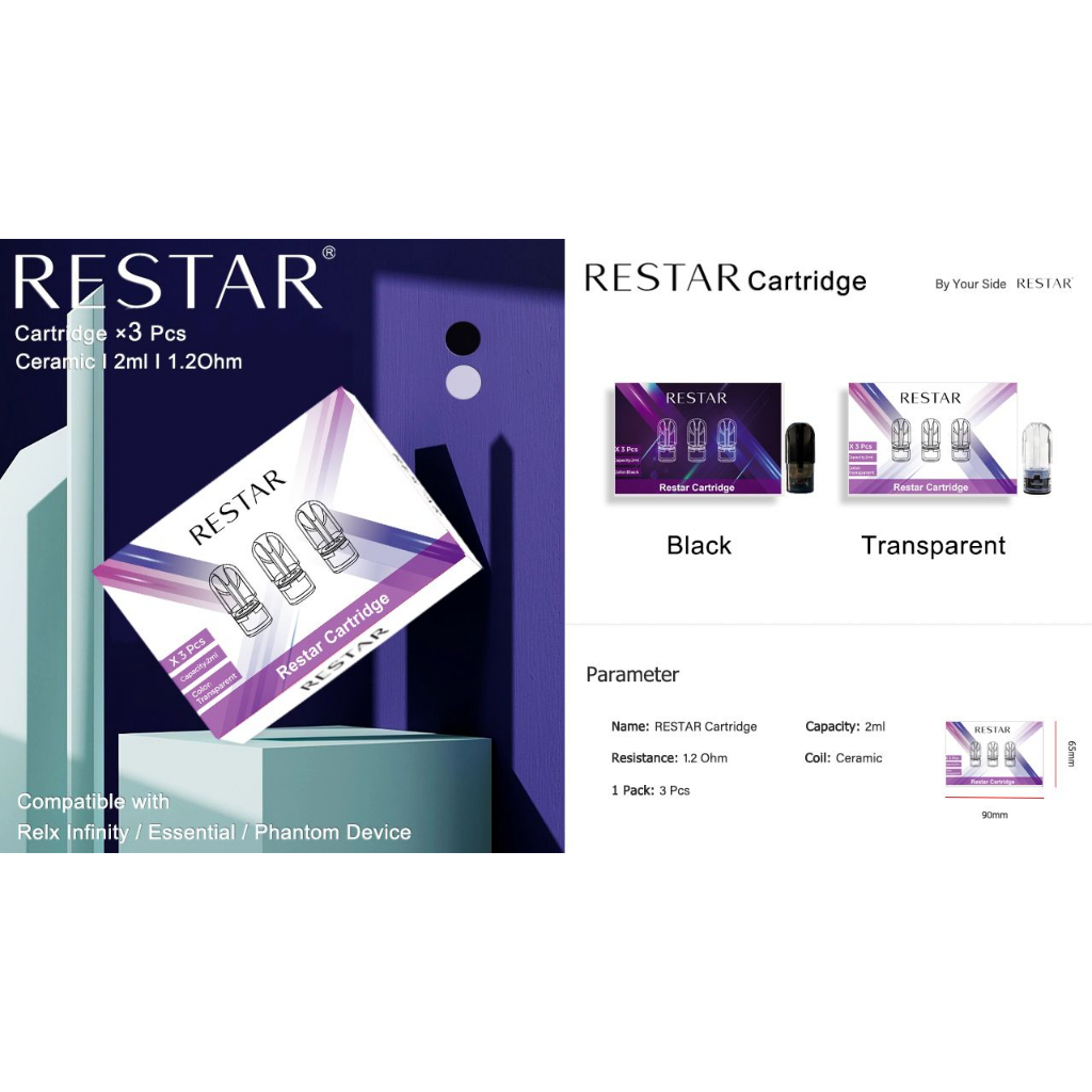 XOOU Refillable Cartridge Mesh Coil Compatible with RELX Refill Flavour Liquid Lebih Terasa