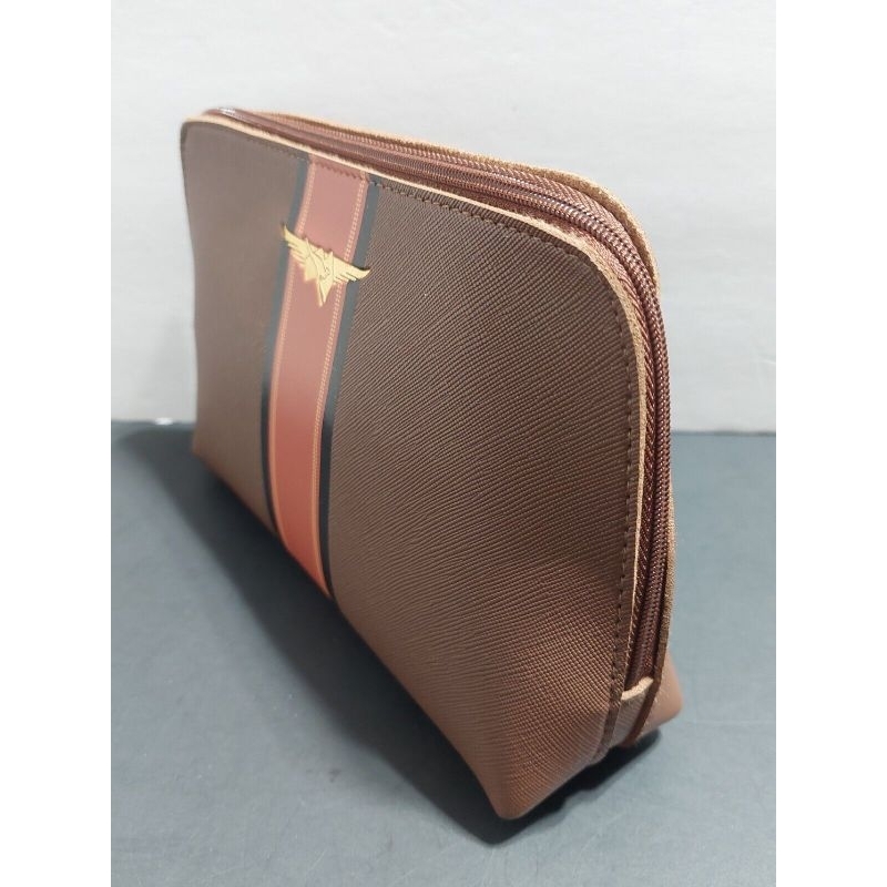 TAS KIT POUCH BROWN ORIGINAL QANTAS