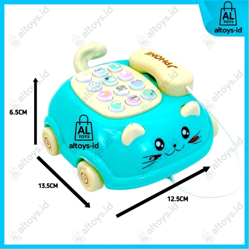 MAINAN MOBIL KARAKTER MOBIL TELFON MUSIC LAMPU MAINAN ANAK BABY RATTEL TOYS TELPHONE CUTE CARS YD4