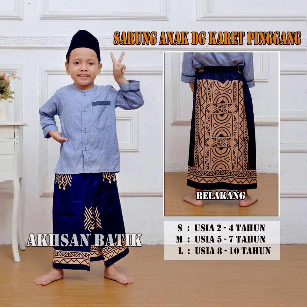 Sarung Anak Instan Untuk Usia 2-10 Sarung Anak Dengan Karet Pinggang Model Rok Praktis Motiv Miror Bahan Katun Lembut Adem Di Pakai