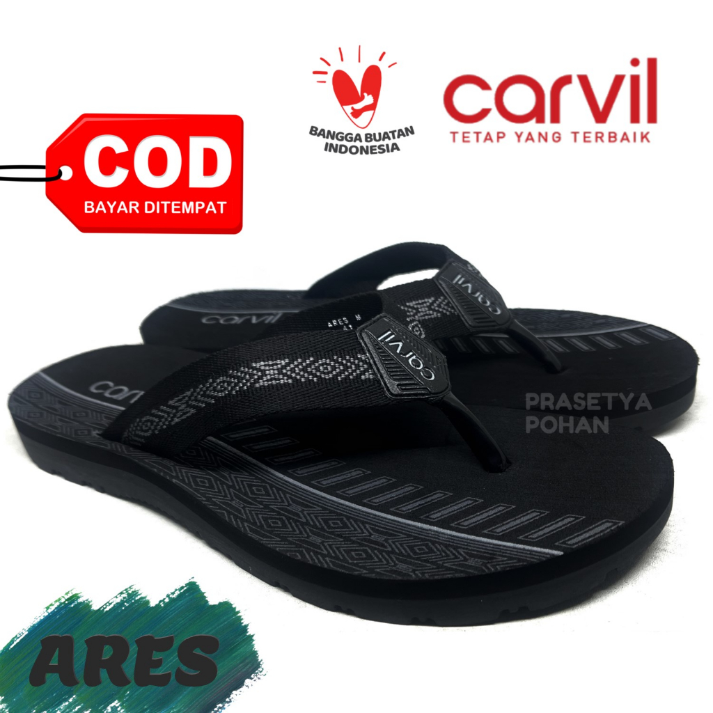 Sandal Pria Carvil Original Anti Air - Sendal Carvil Tartan