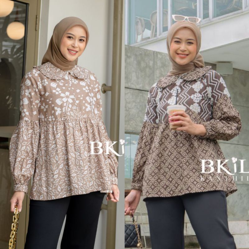 Batik Wanita New Motif - Baju Batik Wanita Kerja - Blouse Batik Wanita size M L XL XXL