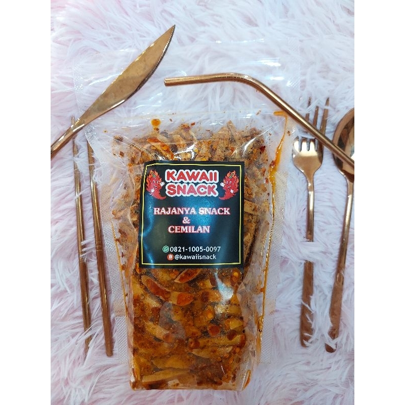 

Basreng Stik Cikruk Premium Basah Super Pedas Daun Jeruk 200gr