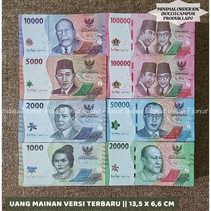 [500 lbr] Uang Mainan versi baru & lama isi 500 lembar