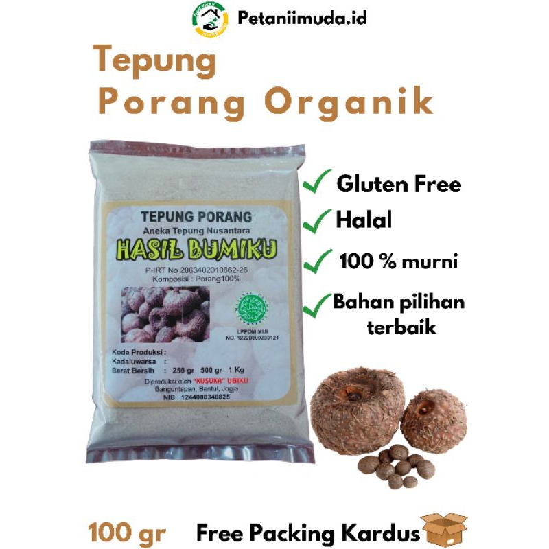 

Tepung Porang kemasan 100 gram/Tepung Porang kemasan 50 gram