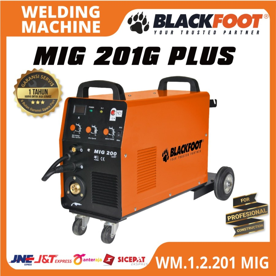 Mesin Travo Las (3 in 1) TIG + MMA + MIG 201G PLUS BLACKFOOT CO2 IGBT WM.1.2.201MIG