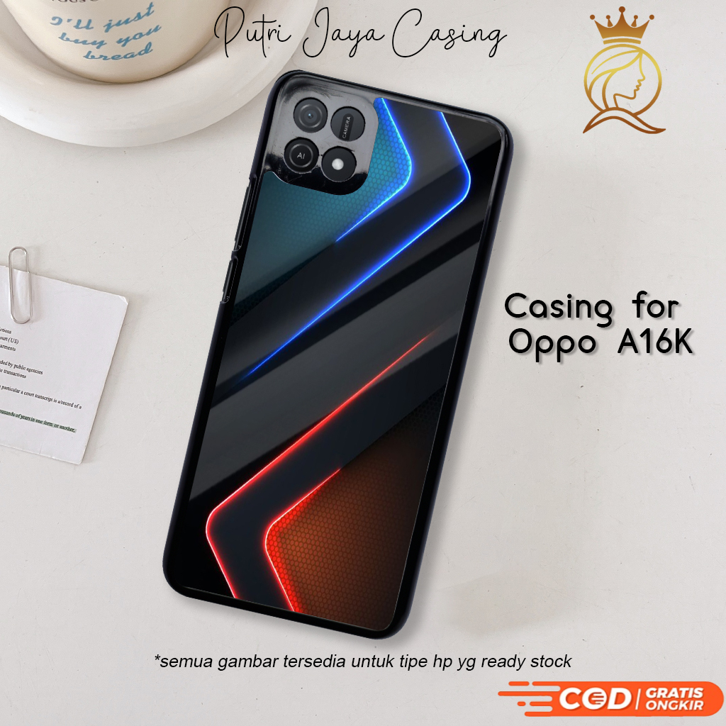 Case Oppo A16K Abstrak Kubik Casing A16k Terbaru Hardcase Softcase Glossy kesing Terlaris Putri Jaya