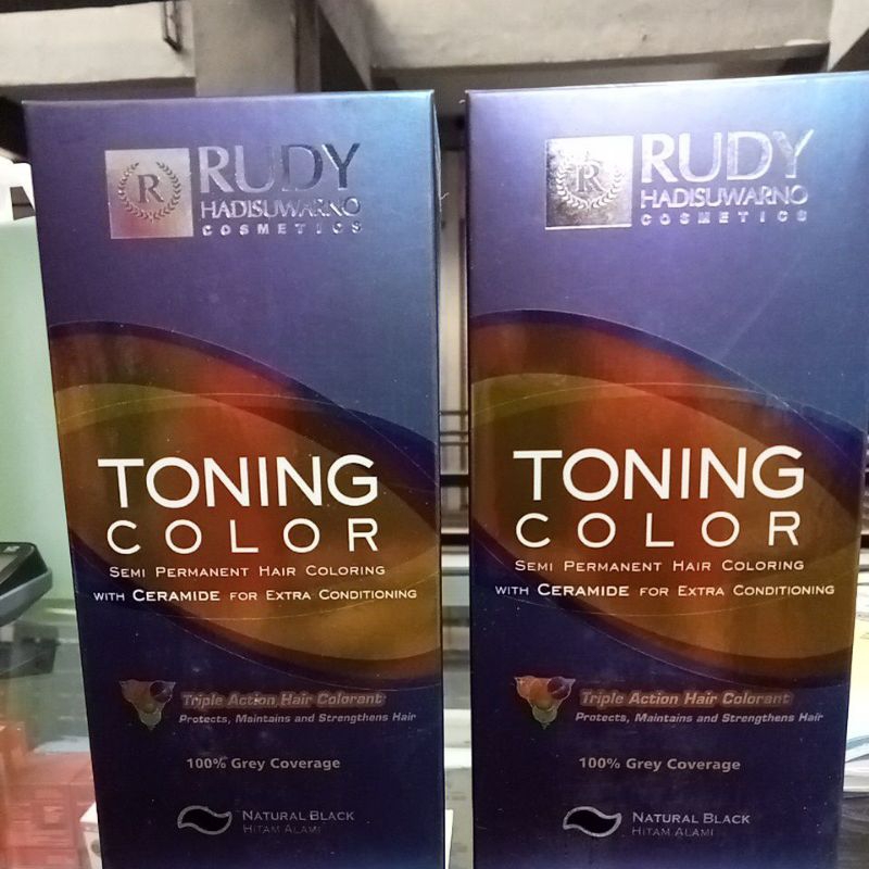 Rudy Toning Color Natural black 60ml+60ml.Toning rambut hitam Rudy.rudy Toning hitam
