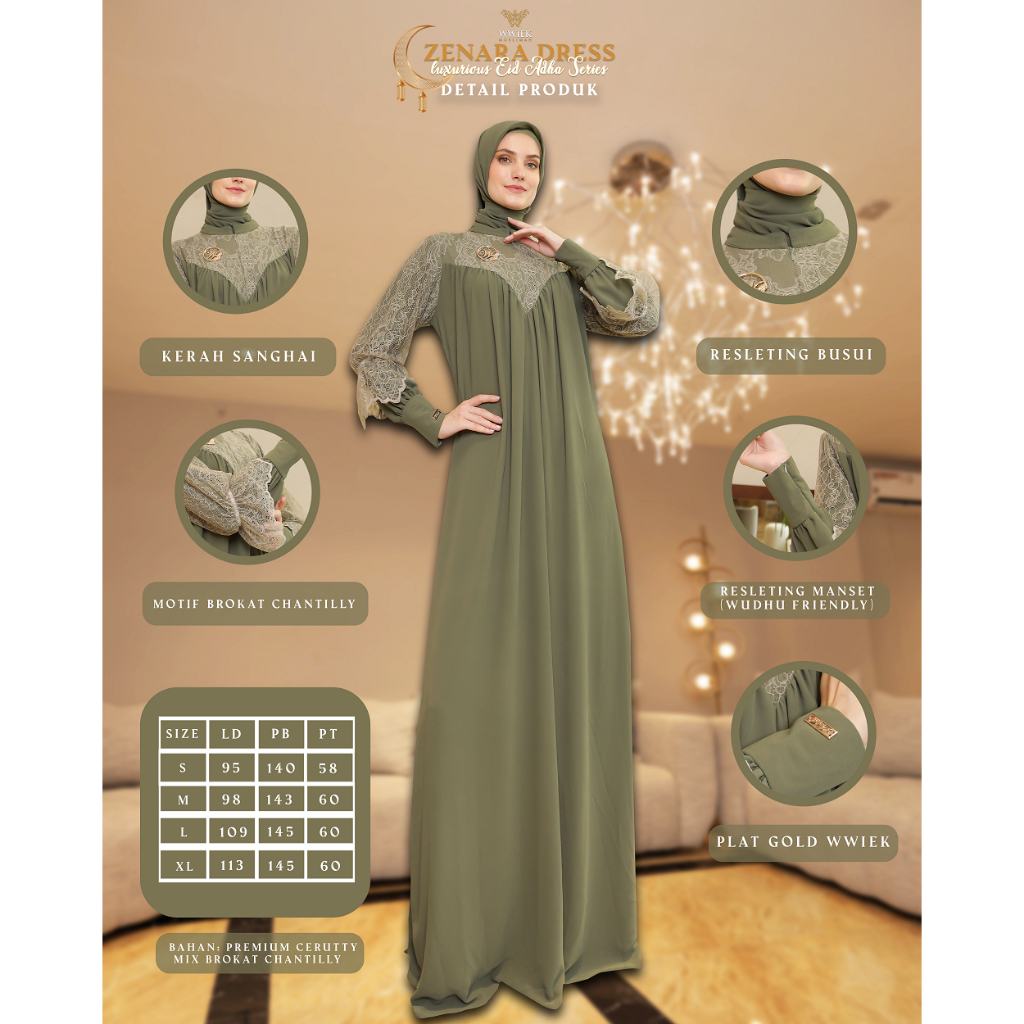 Baju Gamis Zenara Dress Set Jilbab Segiempat by Wwiek Muslimah-8
