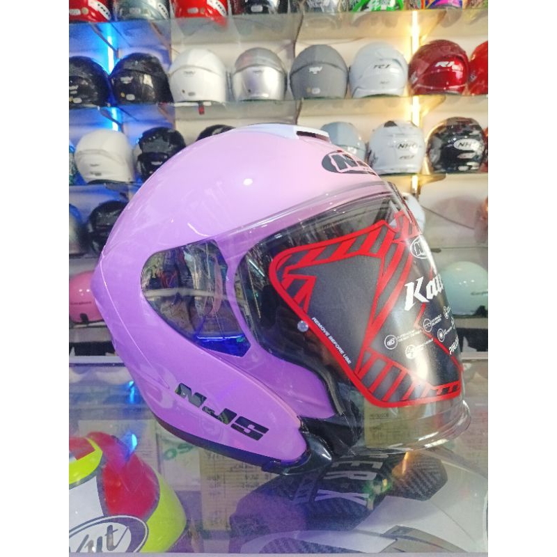HELM NJS KAIROZ SOLID PINK NJS KAIROZ HALF FACE ORIGINAL