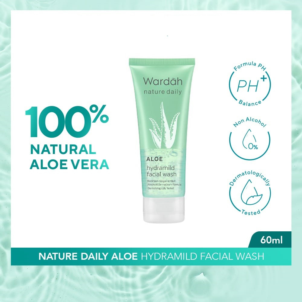 Wardah Nature Daily Aloe Hydramild Facial Wash 60ml