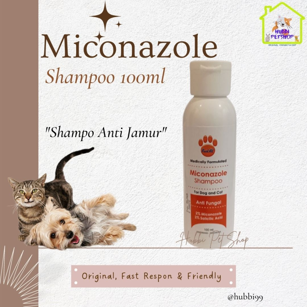 Shampoo MICONAZOLE Kucing Anjing - Shampo Anti jamur Miconazole 100ml