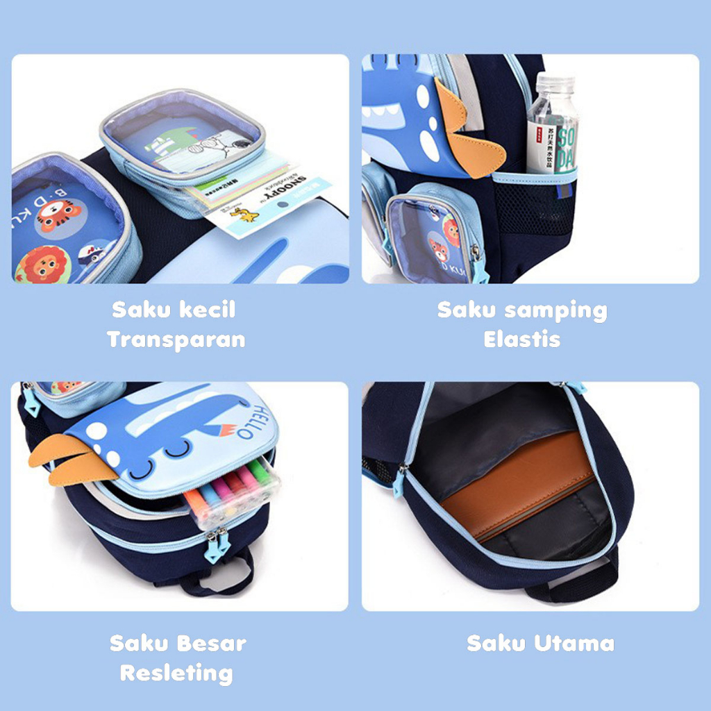 NEXXIO TAS ANAK RANSEL TAS FASHION ANAK POCKET TAS SEKOLAH ANAK TK RANSEL TAS ANAK KARAKTER