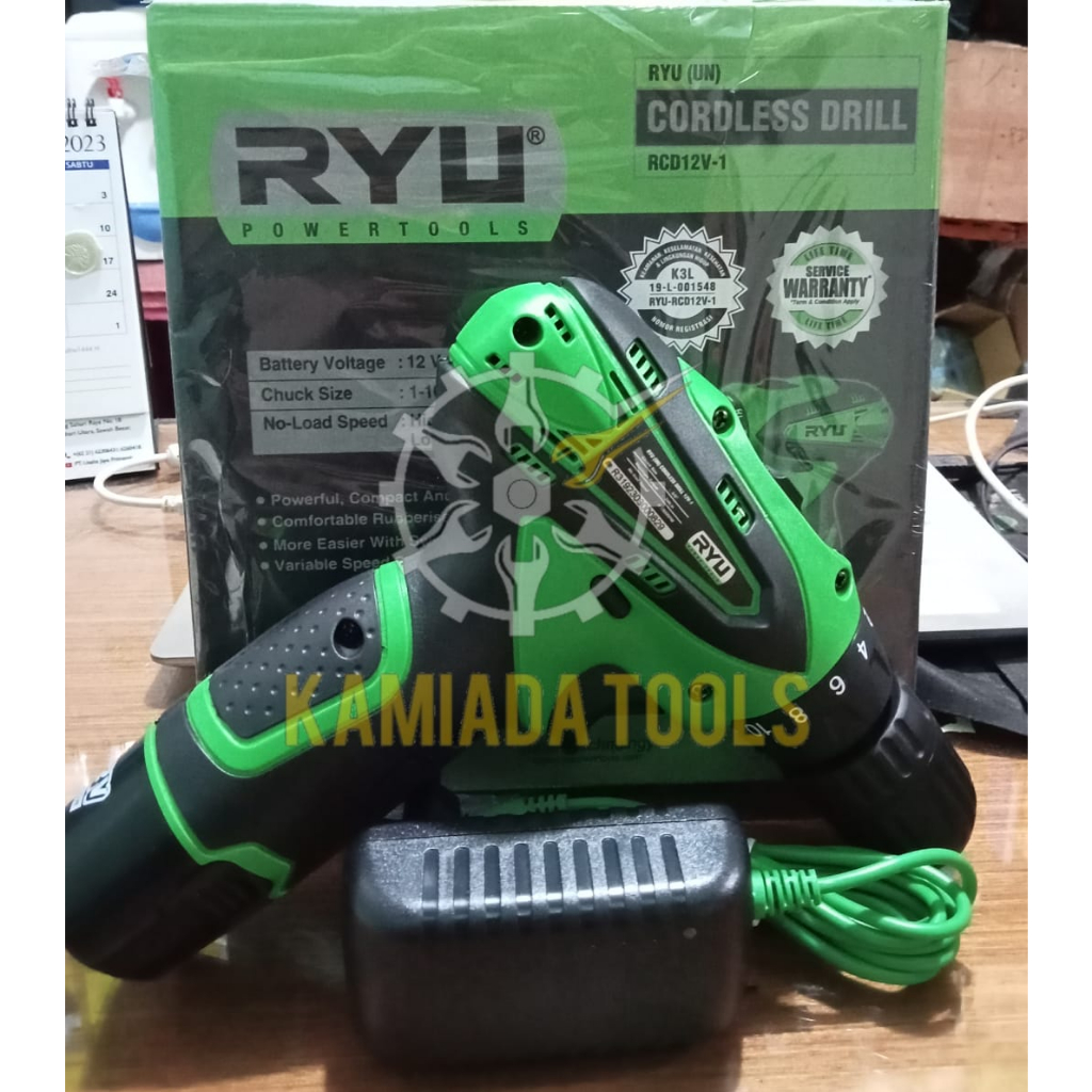 Mesin Bor Batrei RYU RCD12V/Bor Cordless/Bor Tangan Portable