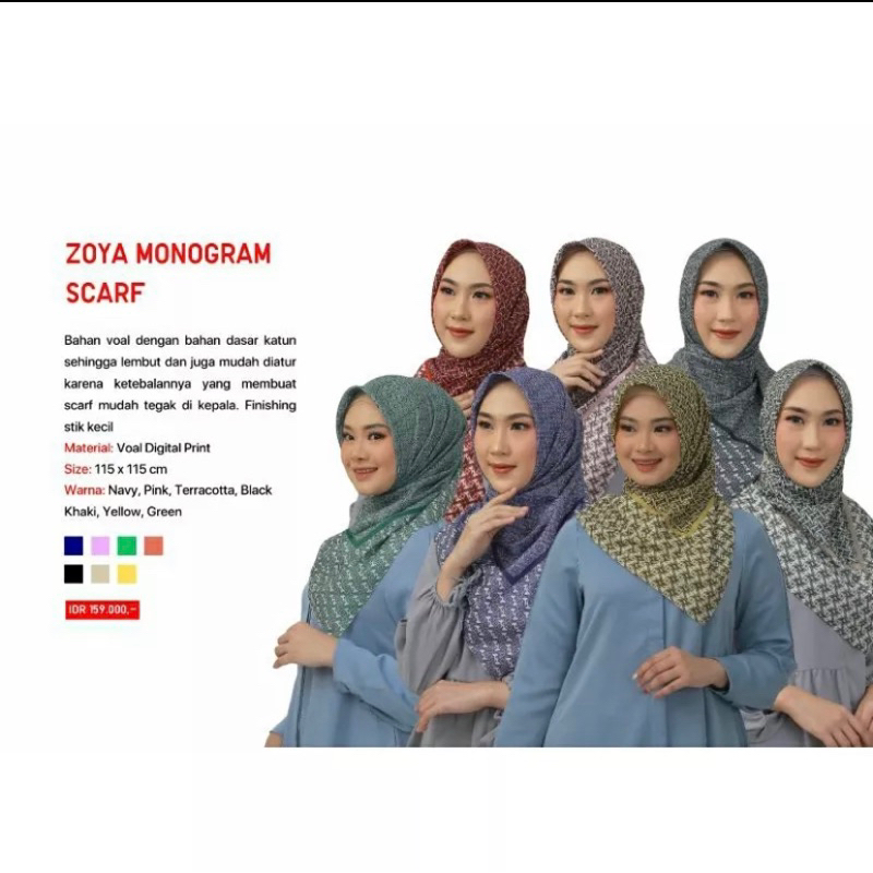 Zoya scarf motif terbaru dari ZOYA MONOGRAM SCARF