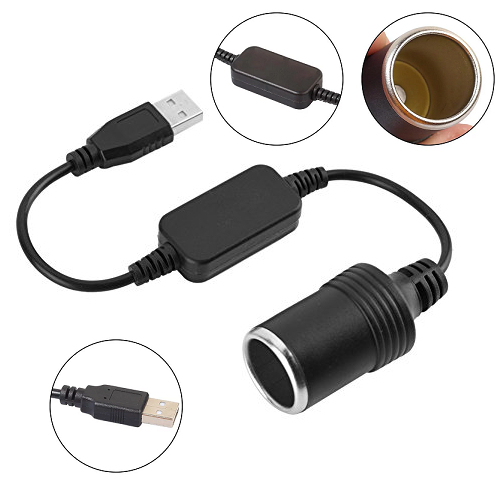 Adapter Plug Mobil USB 5V to 12V Cigarette Plug Power Socket Lighter Female Driving Recorder DVR Dash Camera GPS