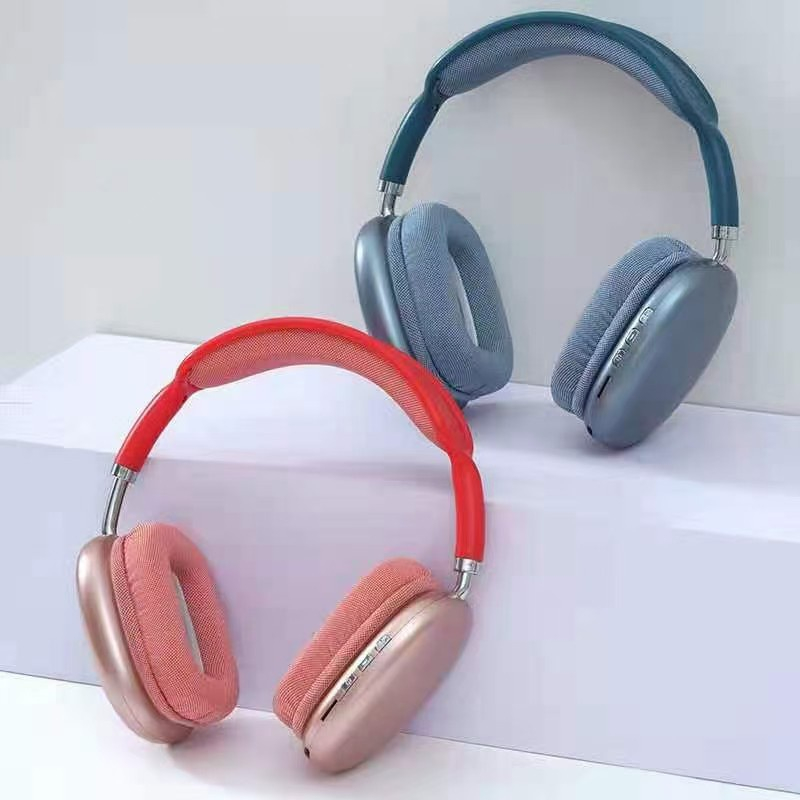 Headset Bluetooth 5.0 Bando Macaron Headphone Wirelass Super Bass STN-01-Merah - XOBOX