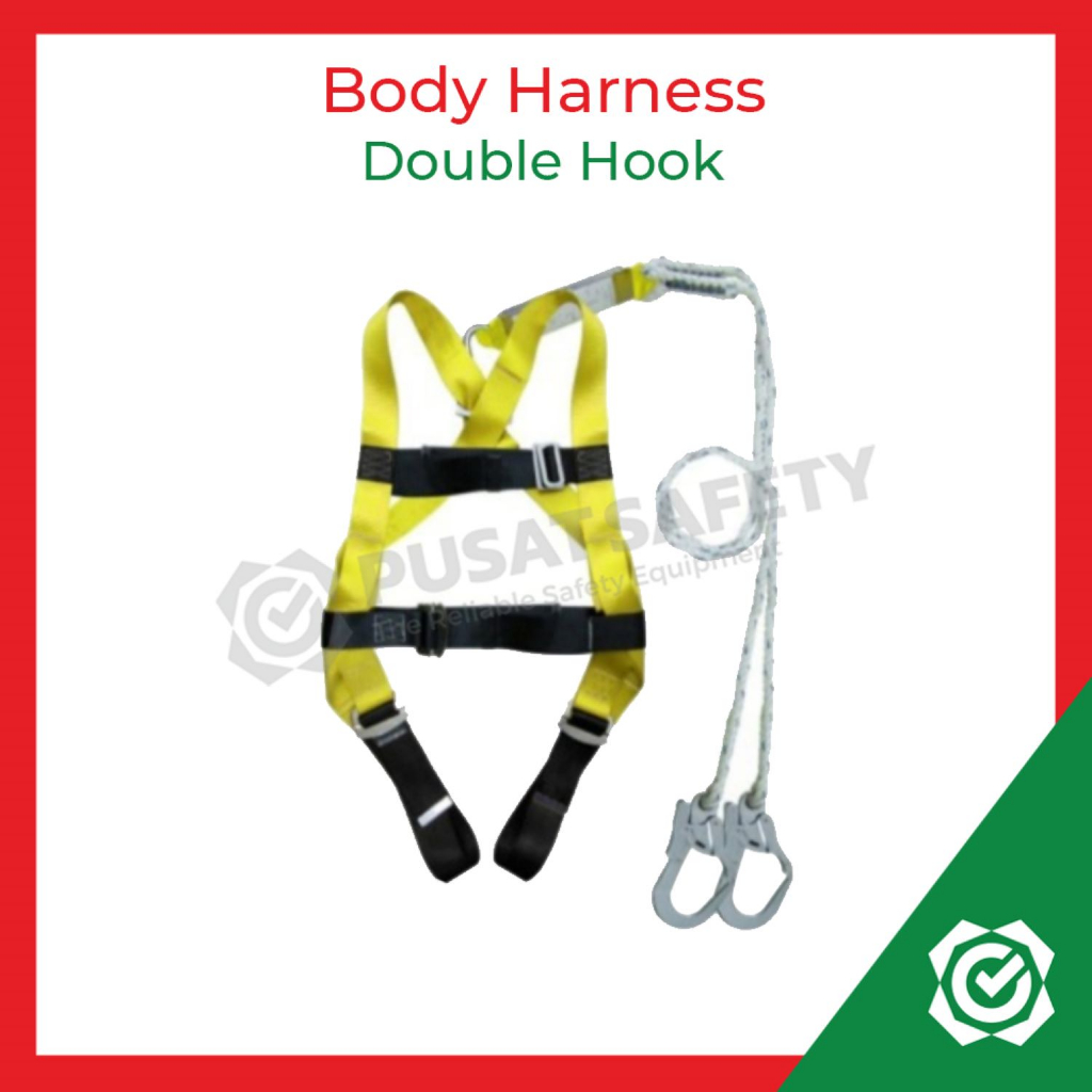 Full Body Harness Absorber Safety Belt Excellent 0375 Double Hook