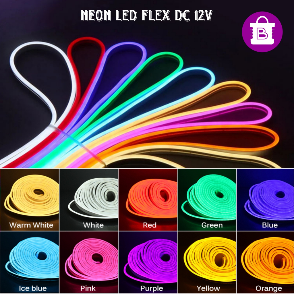 Lampu Neon Flex Waterproof DC 12V | Lampu Neon Strip Fleksibel | Lampu Neon Sign | Lampu LED Strip F