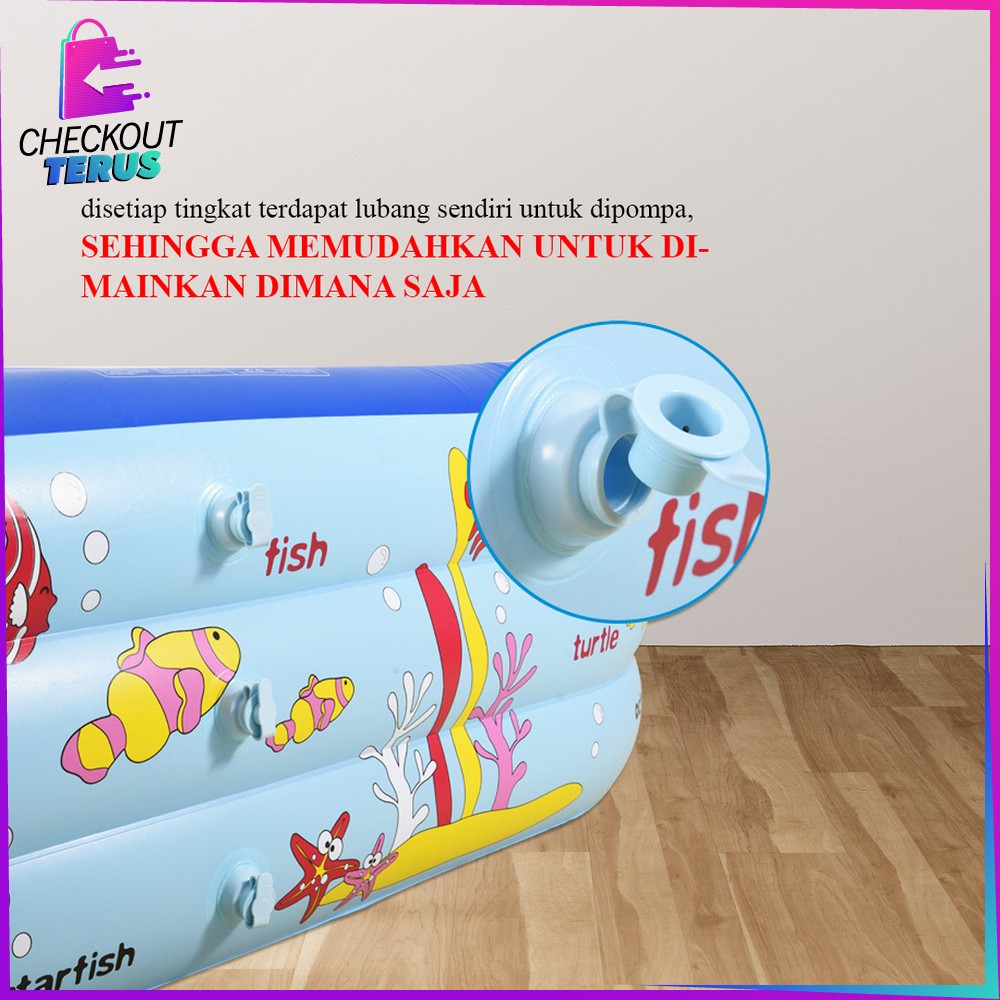 CT M327 Mainan Anak Kolam Renang Karet Ocean Dasar Gelembung Swimming Pool Kolam Renang Keluarga Kolam Mandi Bayi Baby Bathtub