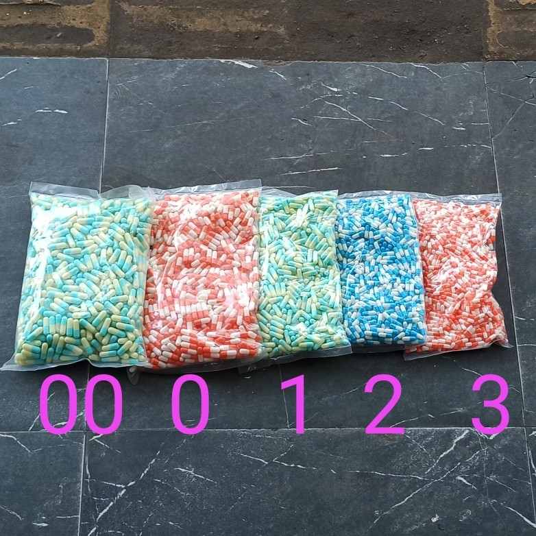 Cangkang Kapsul Kosong Size: 00 - 0 - 1 - 2 - 3, isi 1000 pcs Per-Pack