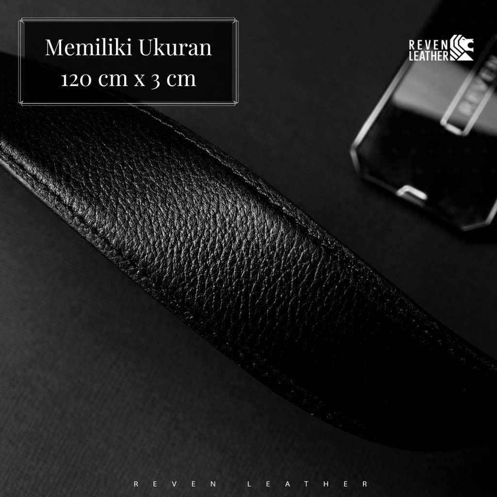 Ikat Pinggang Sabuk Gesper Pria Reven Maximus Belt Bahan 100% Kulit Sapi Asli Premium Original Branded Keren Terbaru Kekinian