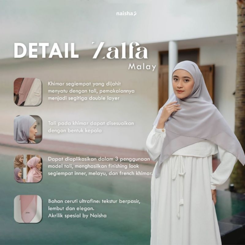 Zalfa malay by naisha | hijab malay premium | hijab kak inara | zalfa hijab naisha | hijab melayu | khimar malay naisha | khimar hijab premium | hijab malay syar'i naisha | khimar premium | jilbab premium | kerudung | khimar ka inara | inara virgoun