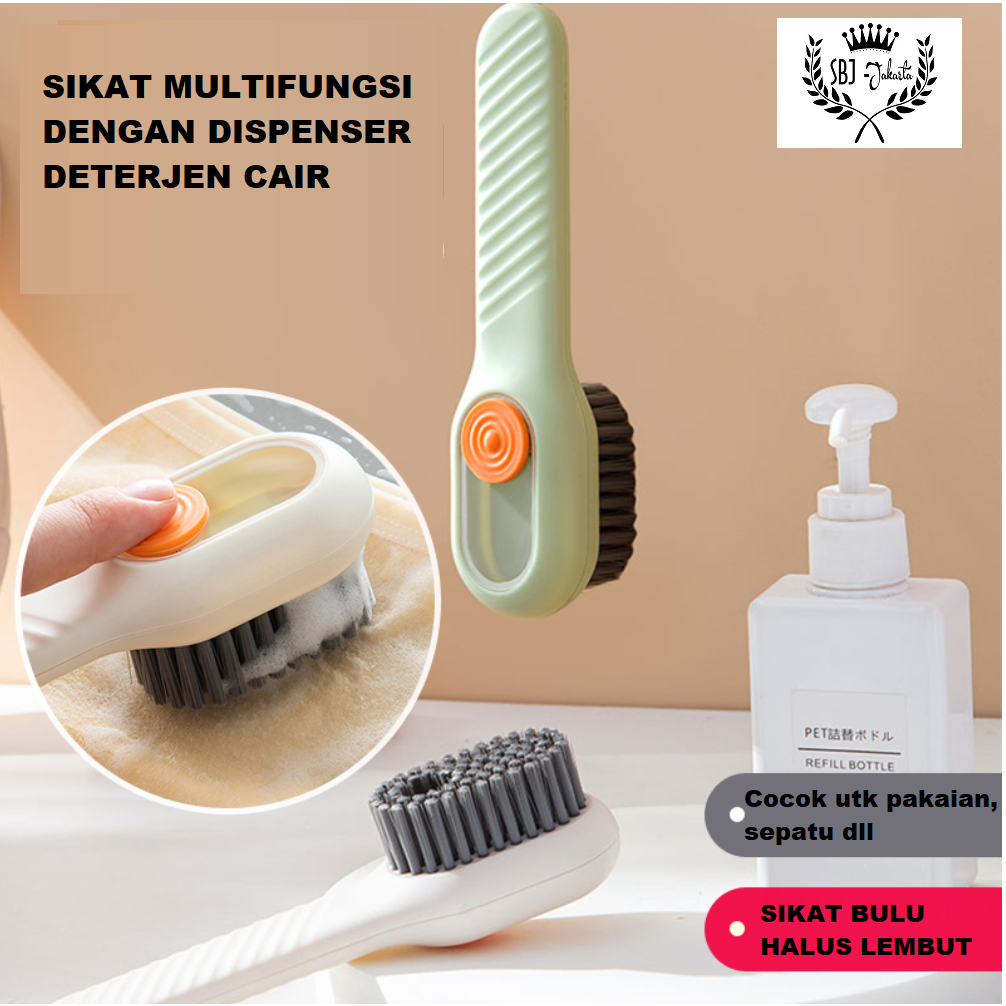 Sikat sepatu multiguna pembersih sepatu pakaian dgn tempat dispenser cair Sikat pakaian Cleaning Brush