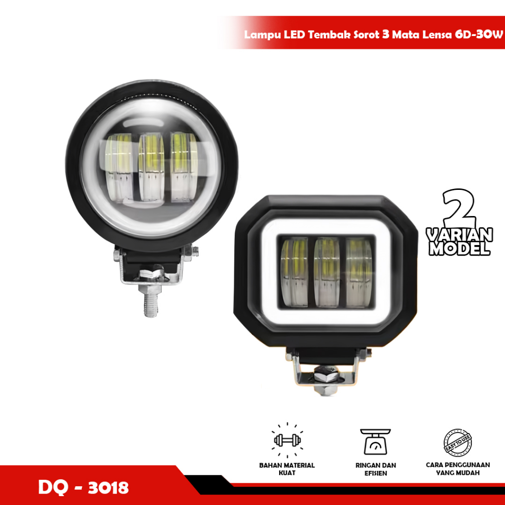 Lampu LED MT star tembak sorot CWL 3 mata lensa 6D-30watt - sosoyo