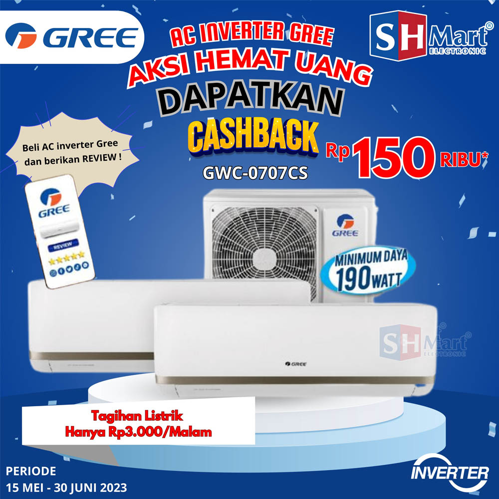 AC GREE COMBO SPLIT INVERTER 3/4 PK + 3/4 PK GWC0707CS GARANSI RESMI (MEDAN)