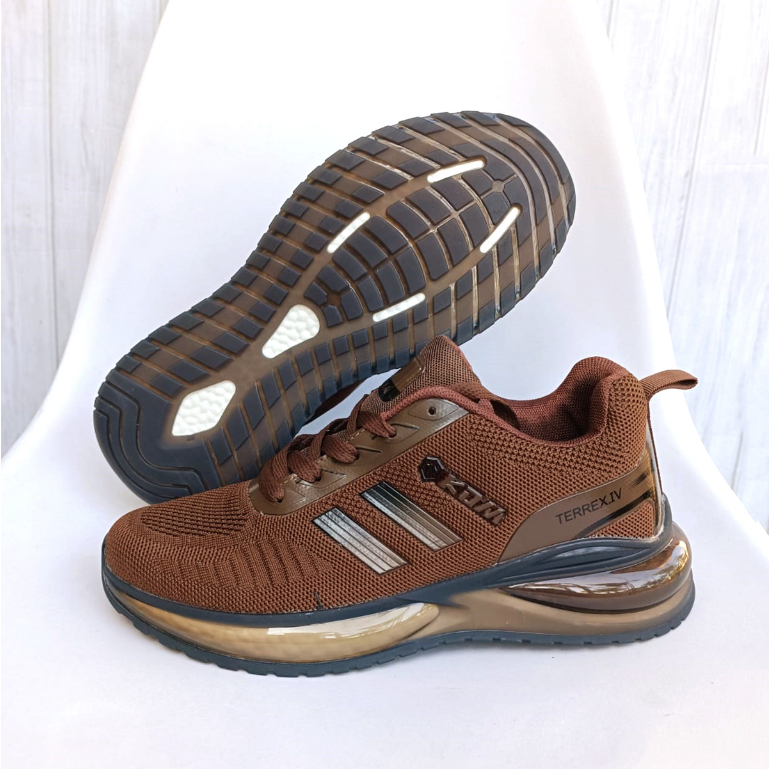 Sepatu Olahraga Lari Sepatu Running Sepatu Pria &amp; Wanita Premium Import KDM LF 1624 Brown