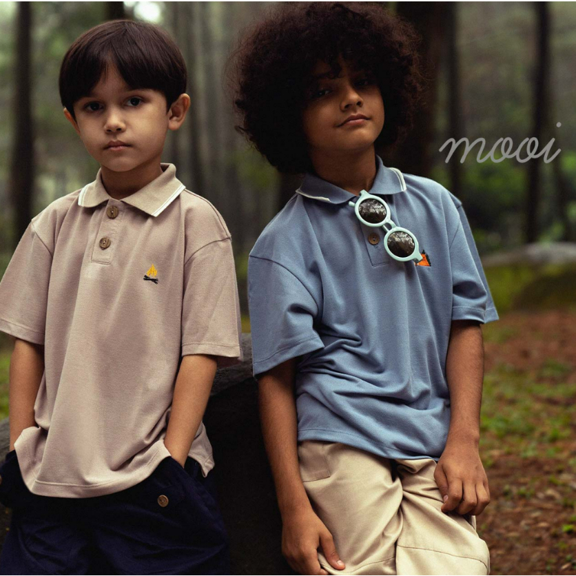 Mooi Polo Tshirt 1-8 Tahun Atasan Anak Polo Unisex Adem CBKS V1