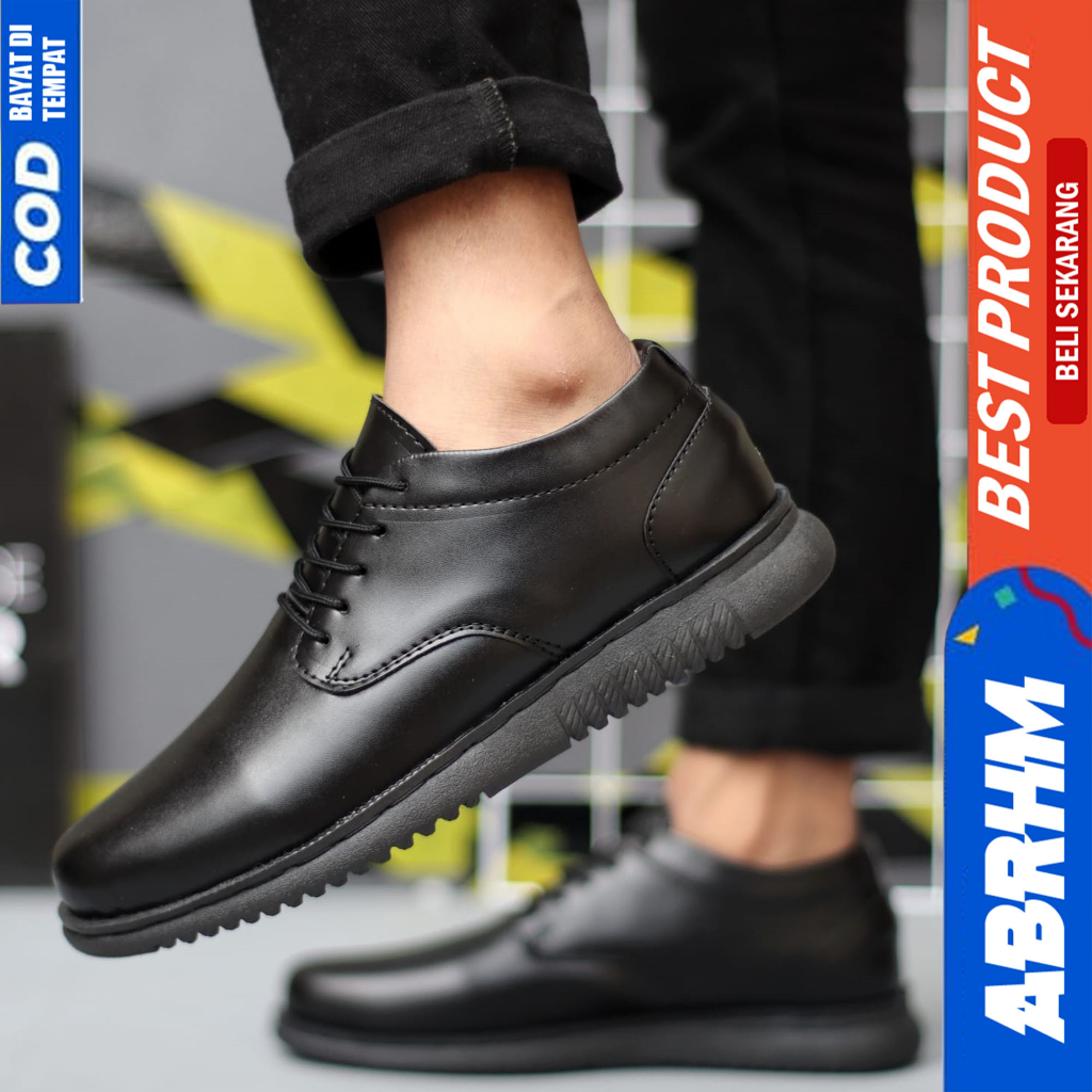 ABRHM Sepatu Oxford Formal Casual Pantofel Hitam Kerja Pria