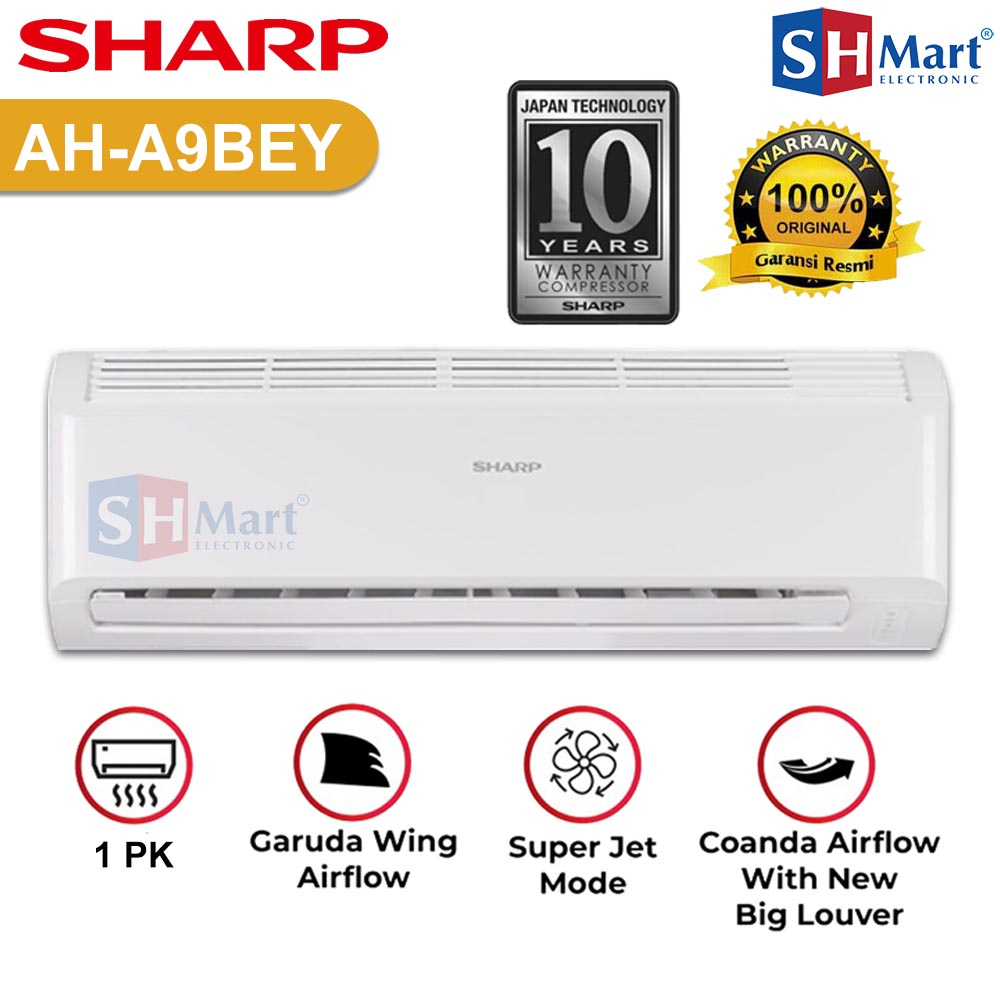 AC SHARP 1 PK INDONESIA ANTI KARAT AH-A9BEY / 9BEY GARANSI RESMI