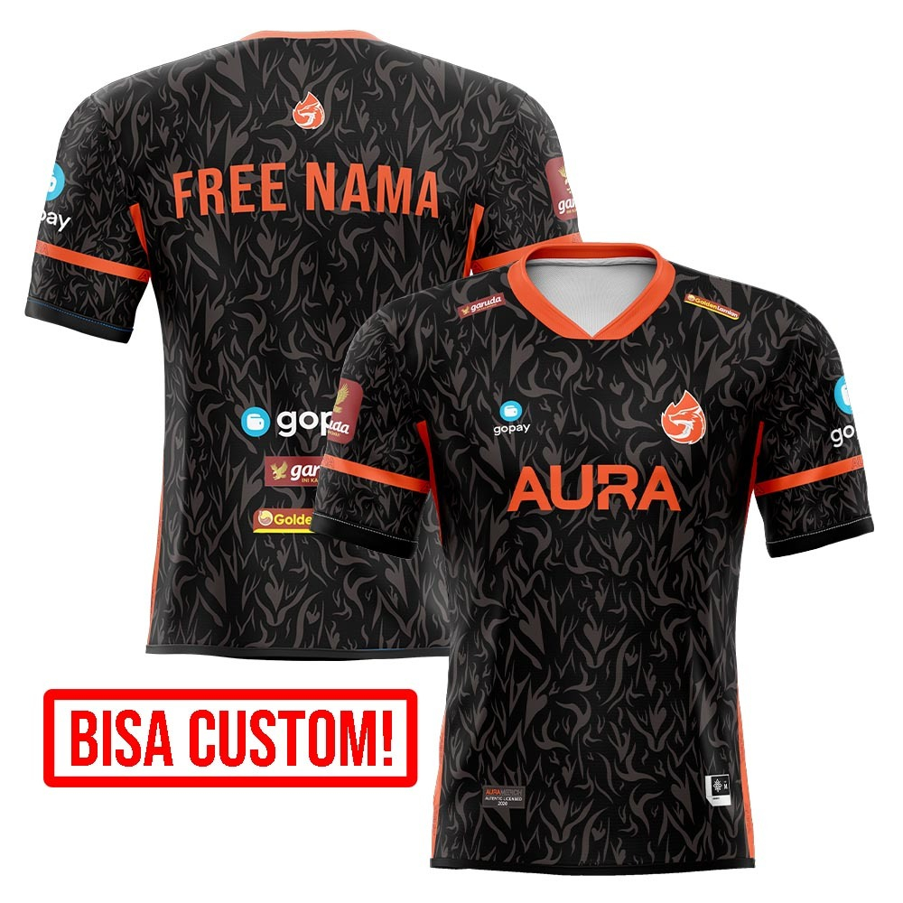 Jersey Aura Esports 2021 AE MPL Mobile Legend HITAM BLACK Home Kaos Baju Gaming Game Esports Esport 