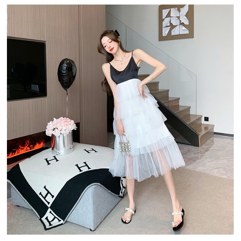 DRESS TULLE IMPORT GAUN BEACH WEAR WANITA MIDI MX587