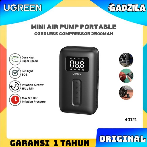 UGREEN Air Pump Tire Inflator Electric Mini Portable Pompa Ban Mobil Sepeda Max 40121