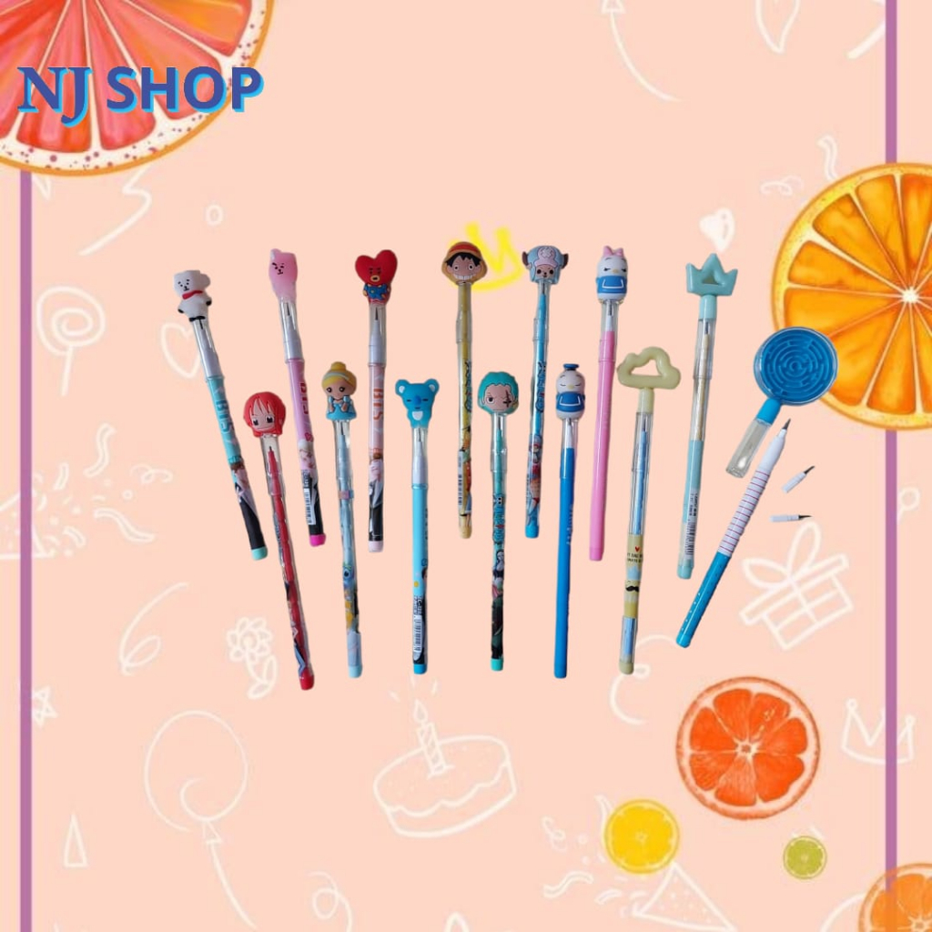 

[Pensil & Pulpen] - Back to School Pensil Lantu Bensia Karakter Mekanik Fancy Karakter