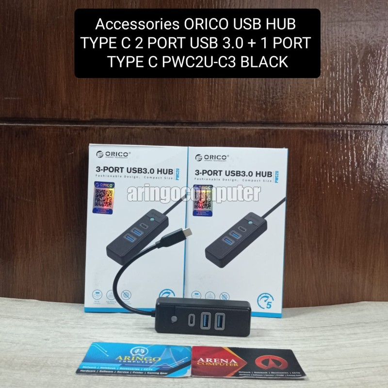 Accessories ORICO USB HUB TYPE C 2 PORT USB 3.0 + 1 PORT TYPE C PWC2U-C3 BLACK